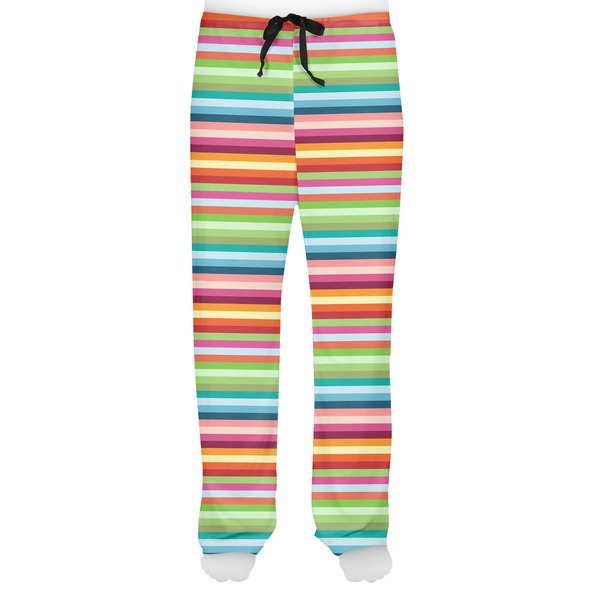 Retro Horizontal Stripes Men's Pjs Front - on model