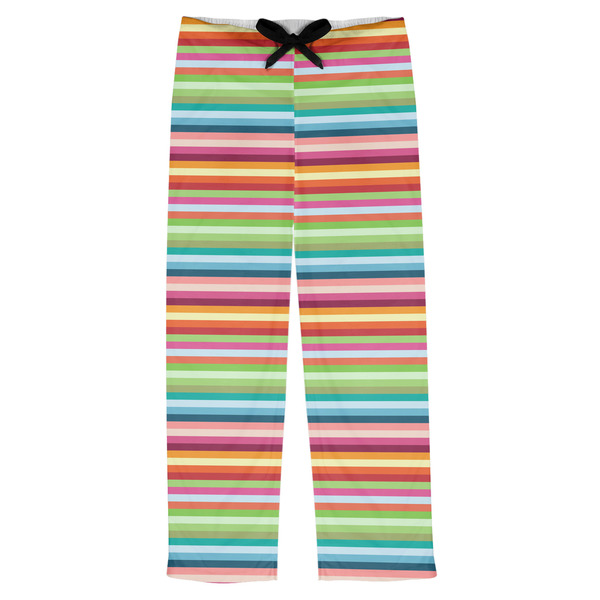 Custom Retro Horizontal Stripes Mens Pajama Pants - S