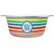 Retro Horizontal Stripes Stainless Steel Dog Bowl (Personalized)