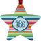 Retro Horizontal Stripes Metal Star Ornament - Double Sided w/ Monogram