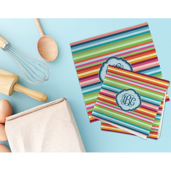 Retro Horizontal Stripes Microfiber Dish Rag - LIFESTYLE