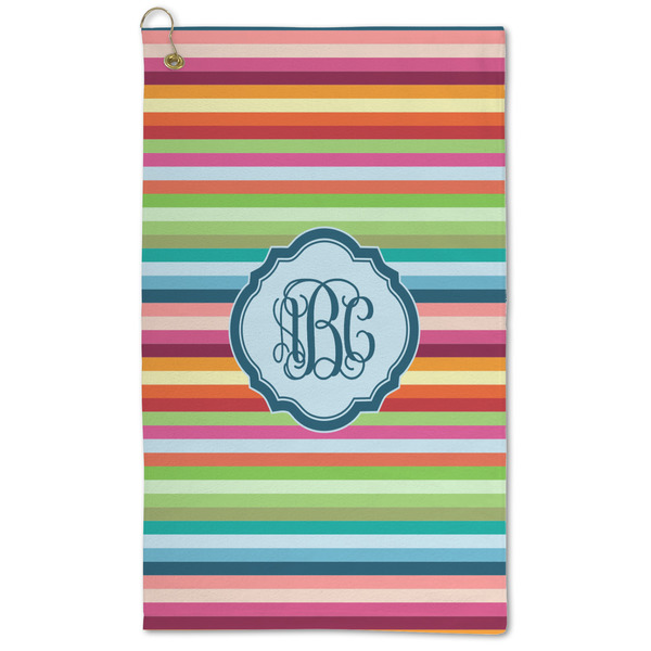 Custom Retro Horizontal Stripes Microfiber Golf Towel (Personalized)