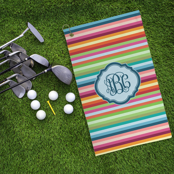 Retro Horizontal Stripes Microfiber Golf Towels - LIFESTYLE