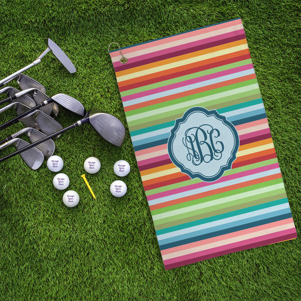 Retro Horizontal Stripes Microfiber Golf Towels - LIFESTYLE