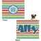 Retro Horizontal Stripes Microfleece Dog Blanket - Large- Front & Back
