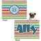 Retro Horizontal Stripes Microfleece Dog Blanket - Regular - Front & Back