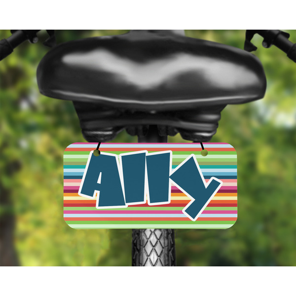 Retro Horizontal Stripes Mini License Plate on Bicycle - LIFESTYLE Two holes