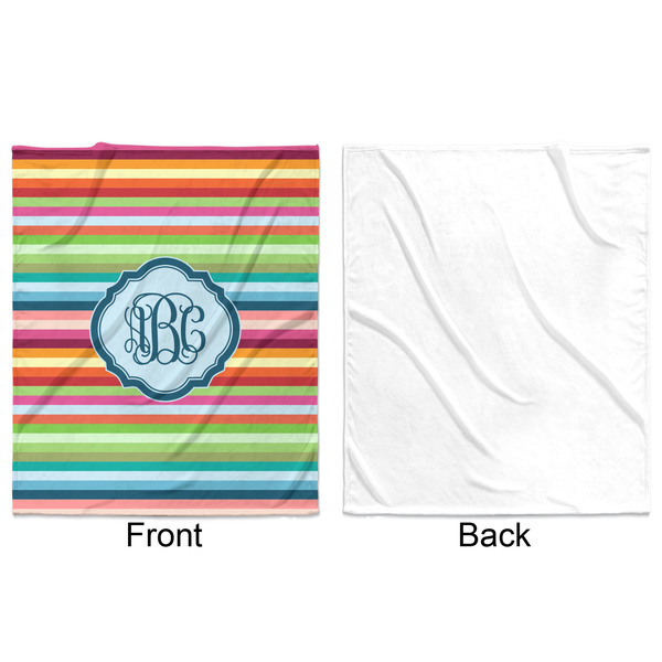 Retro Horizontal Stripes Minky Blanket - 50"x60" - Single Sided - Front & Back