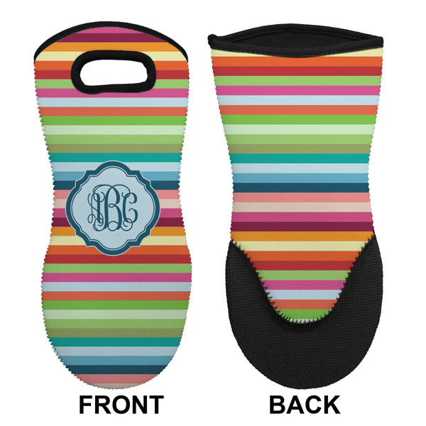 Retro Horizontal Stripes Neoprene Oven Mitt (Front & Back)