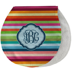 Retro Horizontal Stripes Burp Pad - Velour w/ Monogram