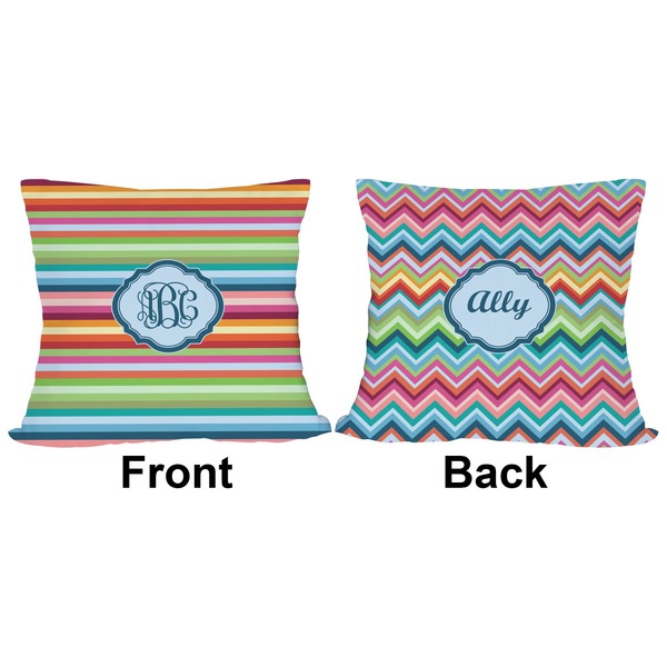 Retro Horizontal Stripes Outdoor Pillow - 18x18