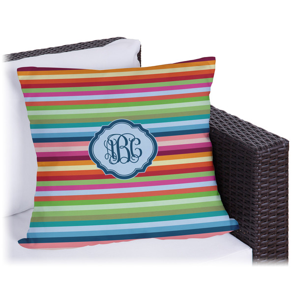 Custom Retro Horizontal Stripes Outdoor Pillow - 20" (Personalized)