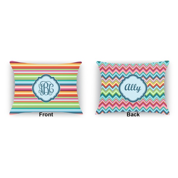 Retro Horizontal Stripes  Outdoor Rectangular Throw Pillow (Front and Back)