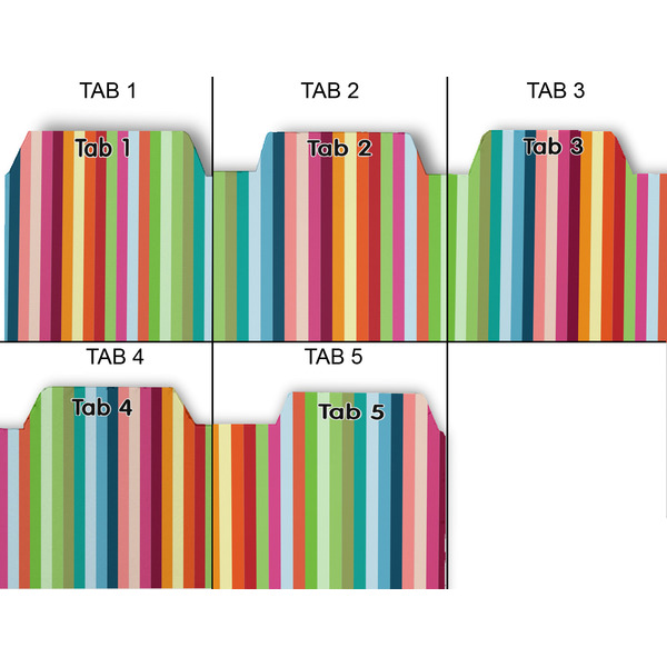 Retro Horizontal Stripes Page Dividers - Set of 5 - Approval