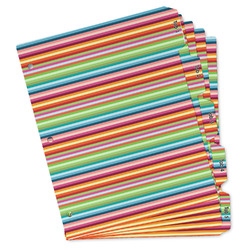 Retro Horizontal Stripes Binder Tab Divider - Set of 5 (Personalized)