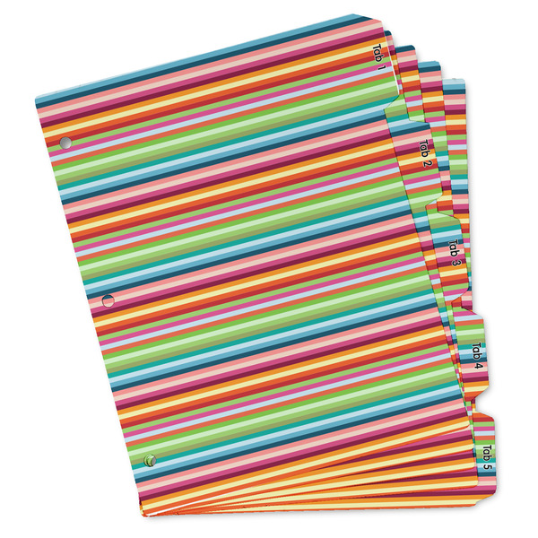 Custom Retro Horizontal Stripes Binder Tab Divider Set (Personalized)