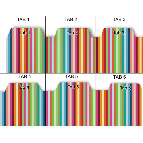 Retro Horizontal Stripes Page Dividers - Set of 6 - Approval