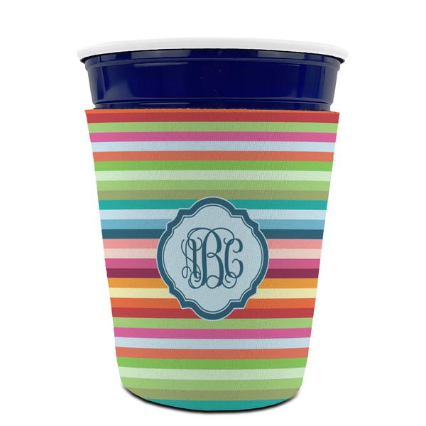 Retro Horizontal Stripes Party Cup Sleeves - without bottom - FRONT (on cup)