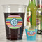 Retro Horizontal Stripes Party Cups - 16oz - In Context