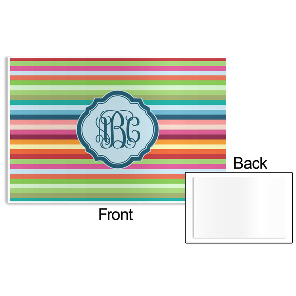 Retro Horizontal Stripes Disposable Paper Placemat - Front & Back