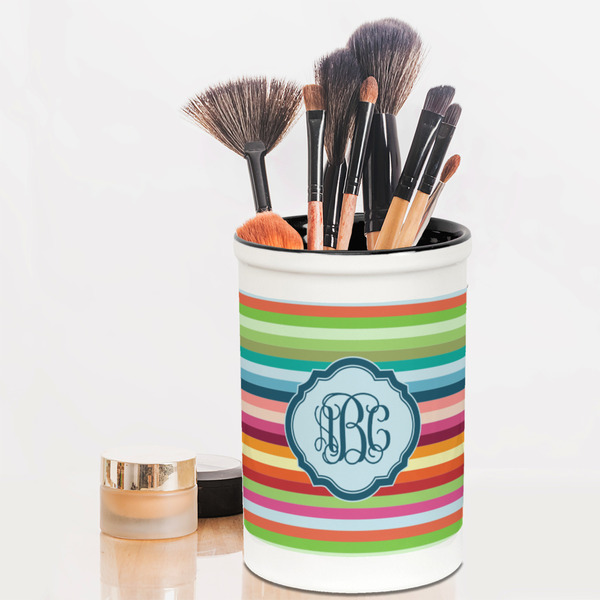 Retro Horizontal Stripes Pencil Holder - LIFESTYLE makeup