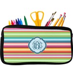 Retro Horizontal Stripes Neoprene Pencil Case (Personalized)