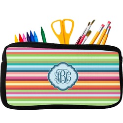 Retro Horizontal Stripes Neoprene Pencil Case (Personalized)