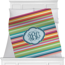 Retro Horizontal Stripes Minky Blanket (Personalized)