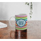 Retro Horizontal Stripes Personalized Coffee Mug - Lifestyle