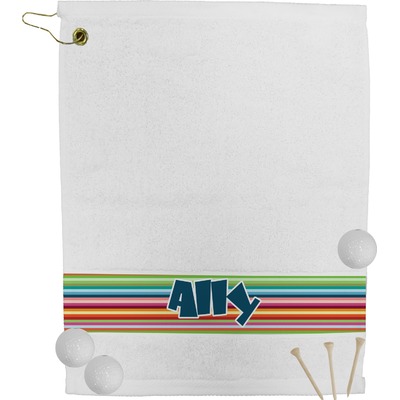 Retro Horizontal Stripes Golf Bag Towel (Personalized)