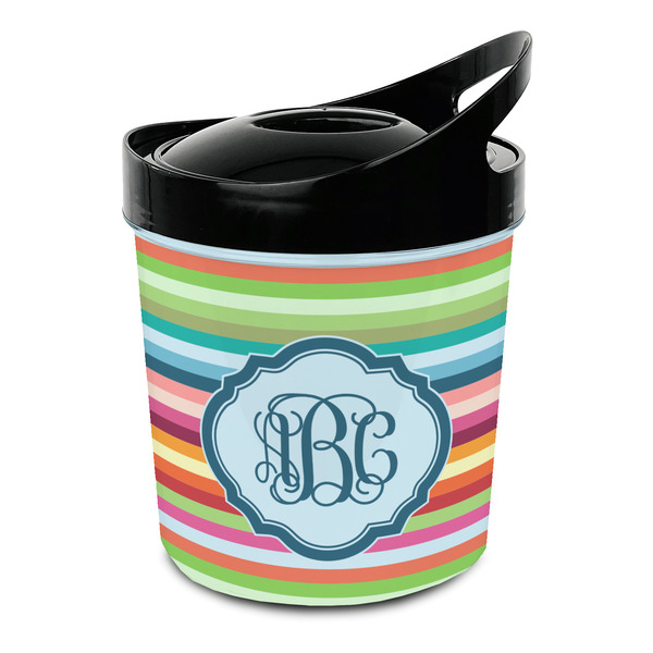 Custom Retro Horizontal Stripes Plastic Ice Bucket (Personalized)