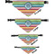 Retro Horizontal Stripes Pet Bandana Sizes
