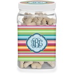 Retro Horizontal Stripes Dog Treat Jar (Personalized)