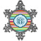 Retro Horizontal Stripes Vintage Snowflake Ornament (Personalized)
