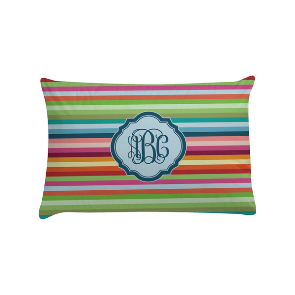 Custom Retro Horizontal Stripes Pillow Case - Standard w/ Monogram