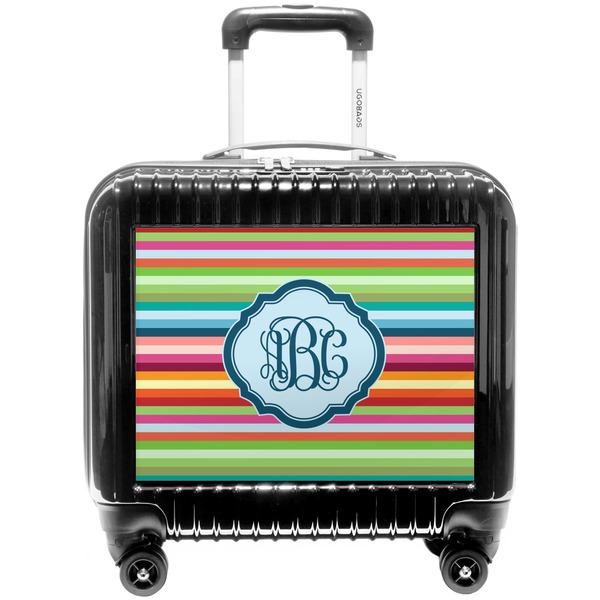 Custom Retro Horizontal Stripes Pilot / Flight Suitcase (Personalized)