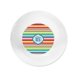 Retro Horizontal Stripes Plastic Party Appetizer & Dessert Plates - 6" (Personalized)