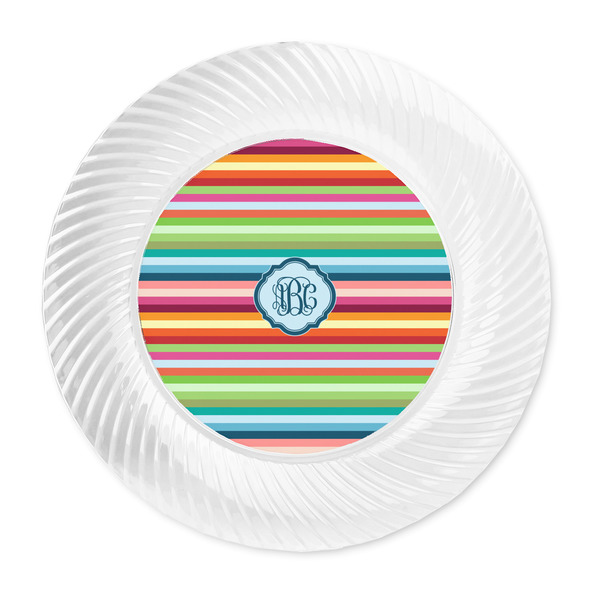 Retro Horizontal Stripes Plastic Party Dinner Plates - Approval
