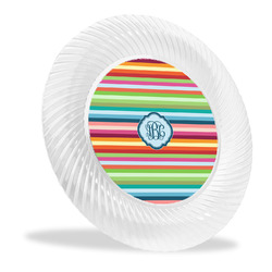 Retro Horizontal Stripes Plastic Party Dinner Plates - 10" (Personalized)