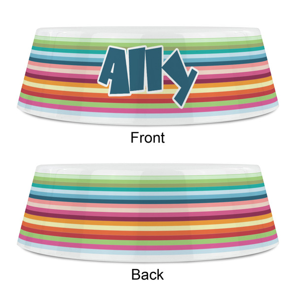 Retro Horizontal Stripes Plastic Pet Bowls - Small - APPROVAL