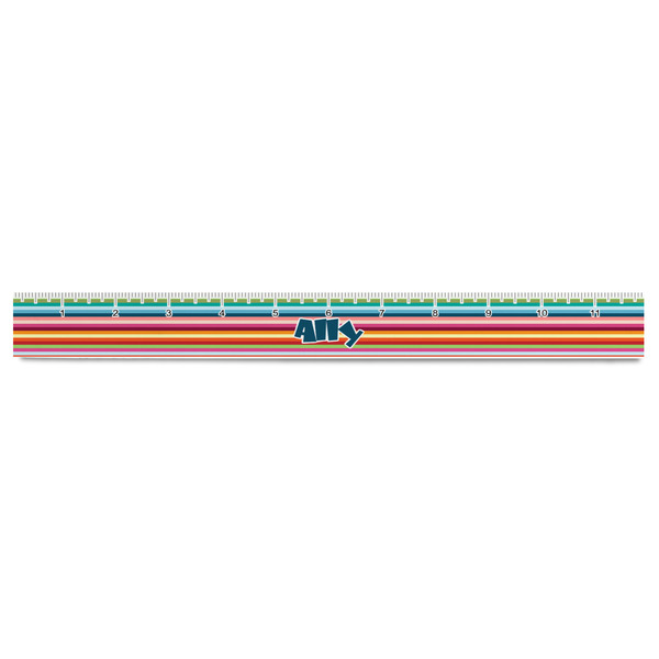 Retro Horizontal Stripes Plastic Ruler - 12" - FRONT