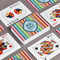 Retro Horizontal Stripes Playing Cards - Front & Back View