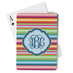 Retro Horizontal Stripes Playing Cards (Personalized)