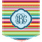 Retro Horizontal Stripes Iron On Faux Pocket (Personalized)