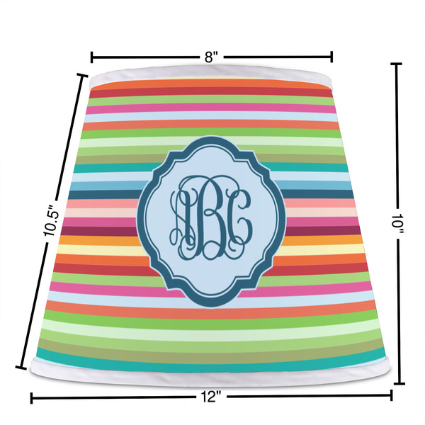 Retro Horizontal Stripes Poly Film Empire Lampshade - Dimensions