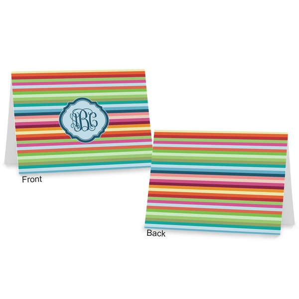 Retro Horizontal Stripes Postcard - Front and Back