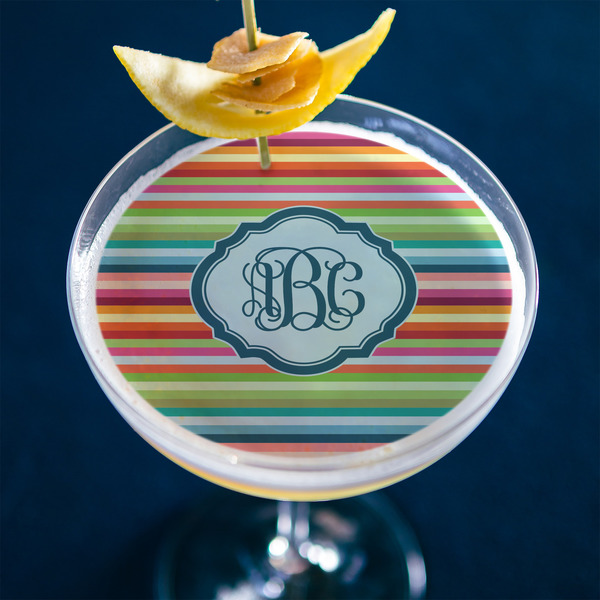 Retro Horizontal Stripes Printed Drink Topper - XLarge - In Context