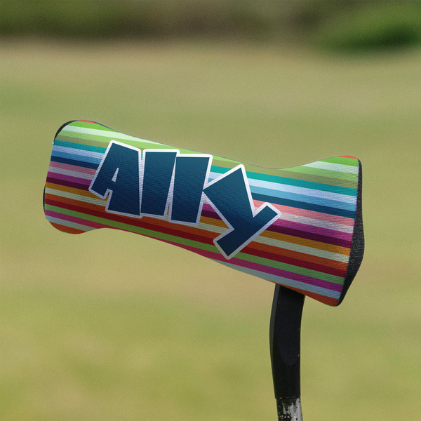 Retro Horizontal Stripes Putter Cover - On Putter