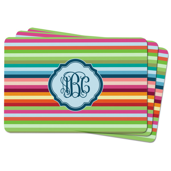 Retro Horizontal Stripes Rectangular Fridge Magnet - THREE