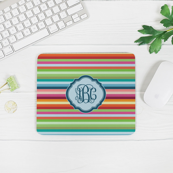 Retro Horizontal Stripes Rectangular Mouse Pad - LIFESTYLE 2